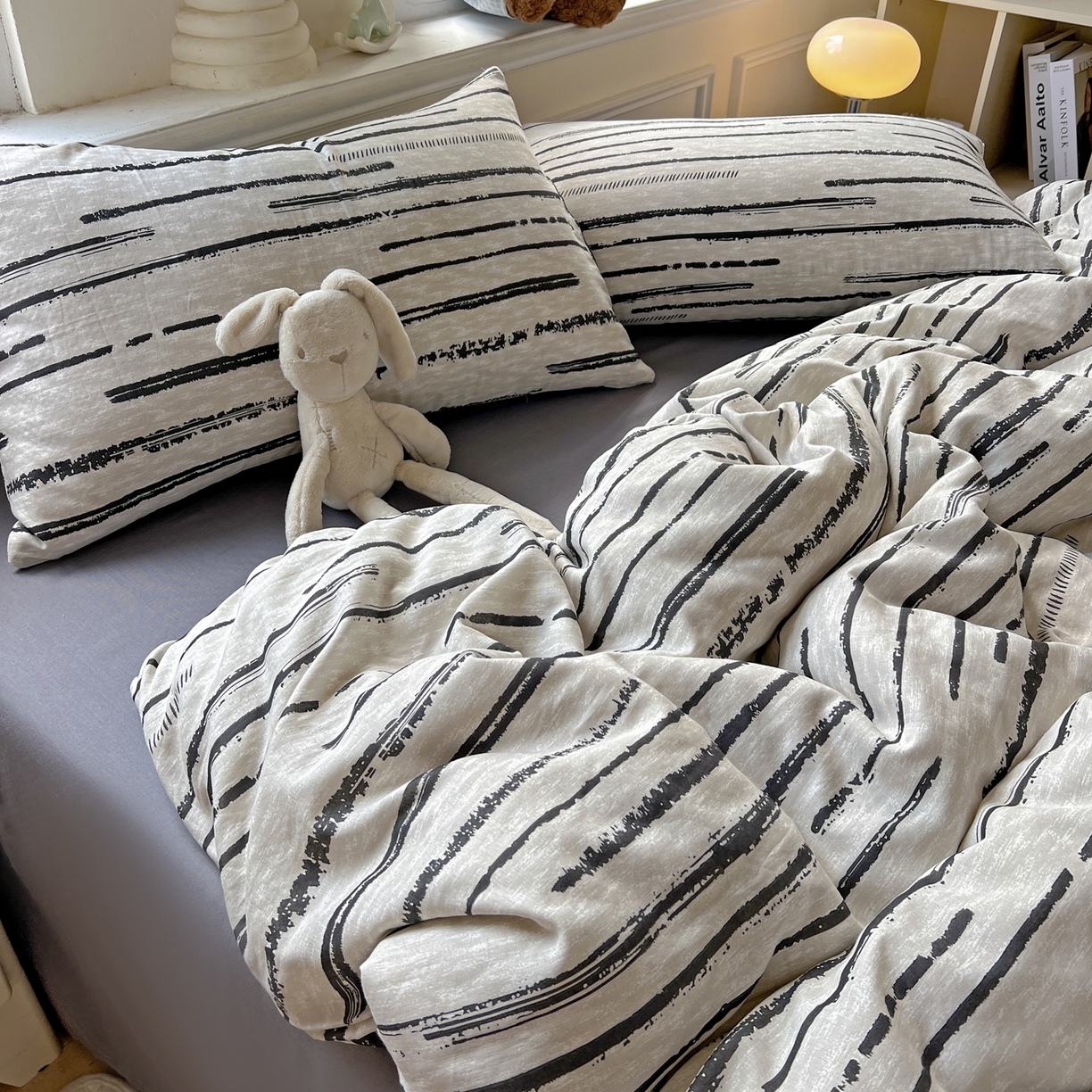 91家纺网 家纺一手货源 找家纺 一比一家纺 2025新款全棉双层纱四件套 凯伦