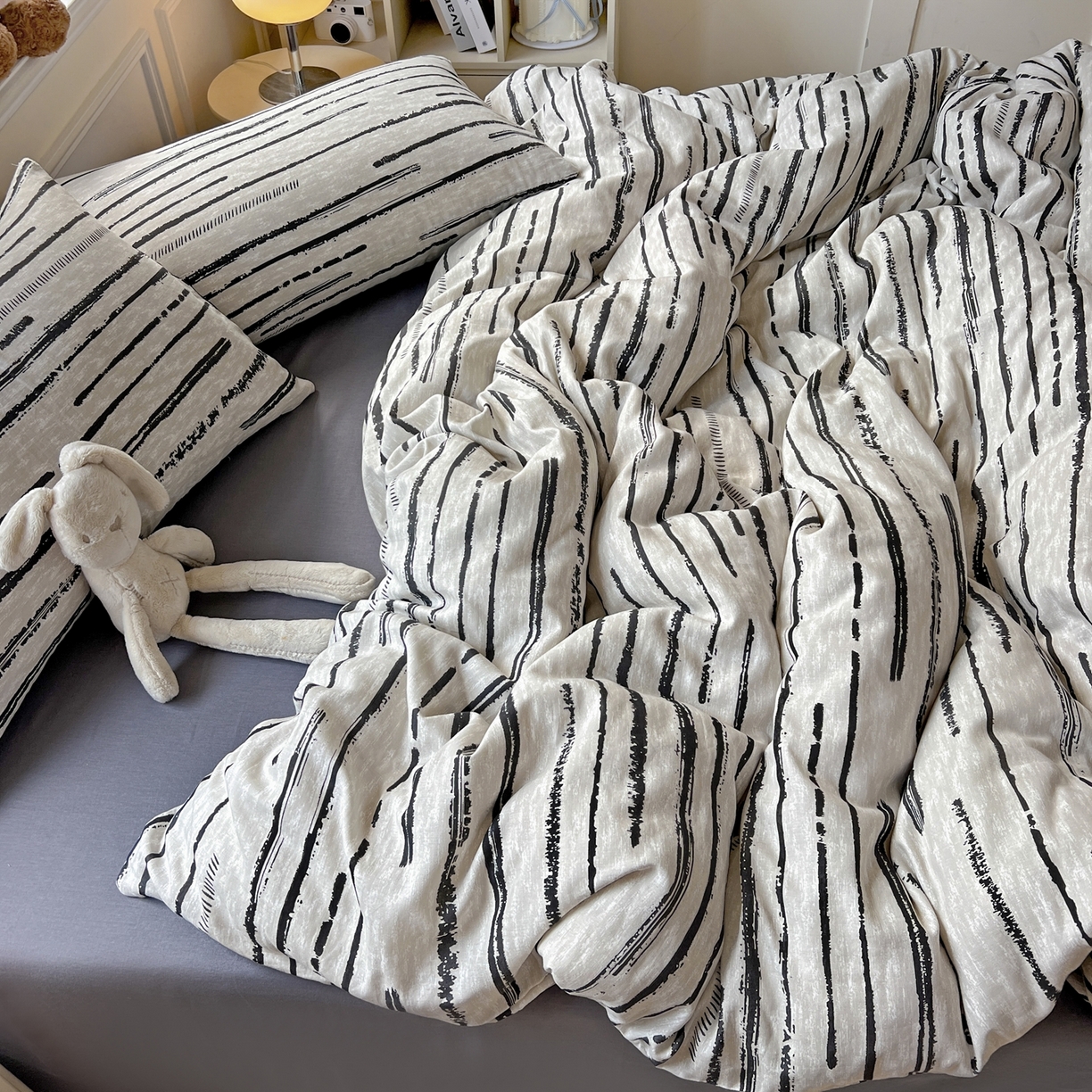 91家纺网 家纺一手货源 找家纺 一比一家纺 2025新款全棉双层纱四件套 凯伦