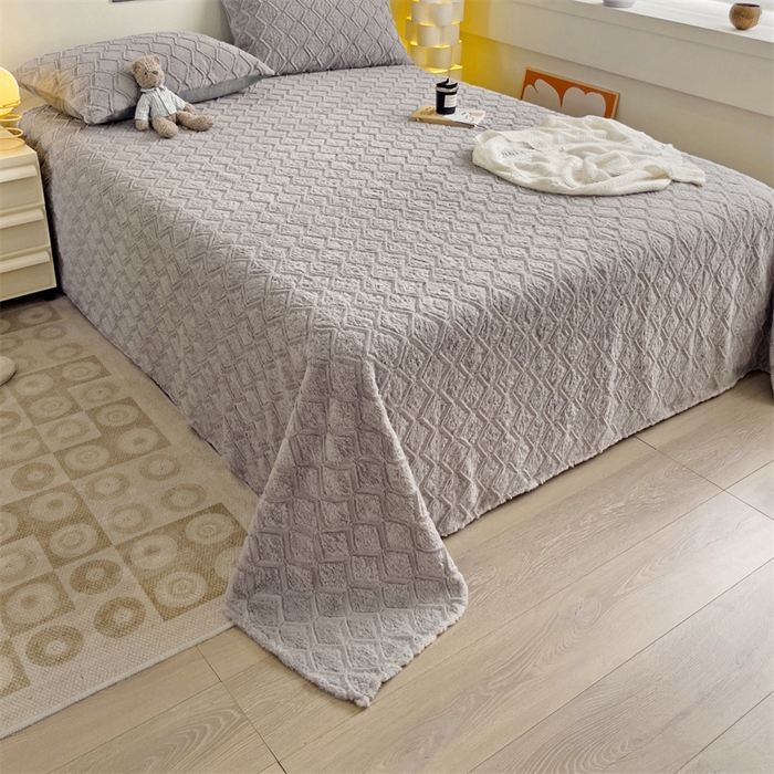 91家纺网 家纺一手货源 找家纺 （总）名兮家居 2025新款立体加厚仿兔绒床单床笠单件