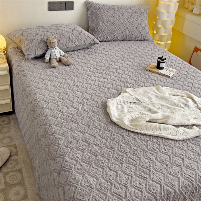 91家纺网 家纺一手货源 找家纺 （总）名兮家居 2025新款立体加厚仿兔绒床单床笠单件