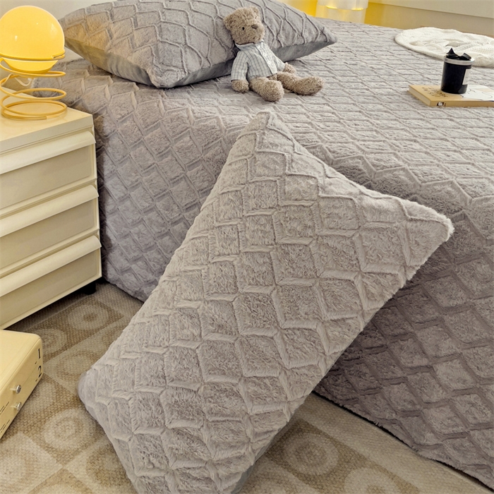 91家纺网 家纺一手货源 找家纺 （总）名兮家居 2025新款立体加厚仿兔绒床单床笠单件