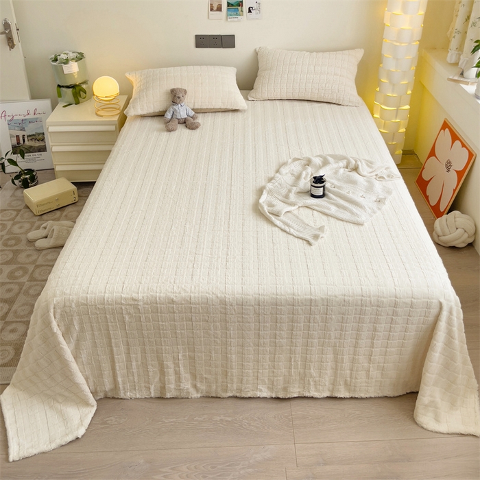 91家纺网 家纺一手货源 找家纺 （总）名兮家居 2025新款立体加厚仿兔绒床单床笠单件