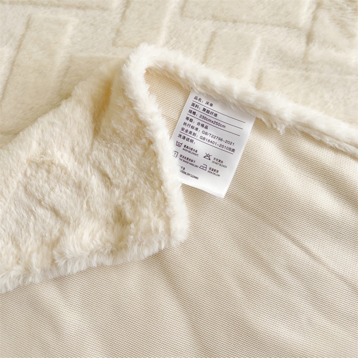 91家纺网 家纺一手货源 找家纺 名兮家居 2025新款立体加厚仿兔绒床单床笠单件 几何生活