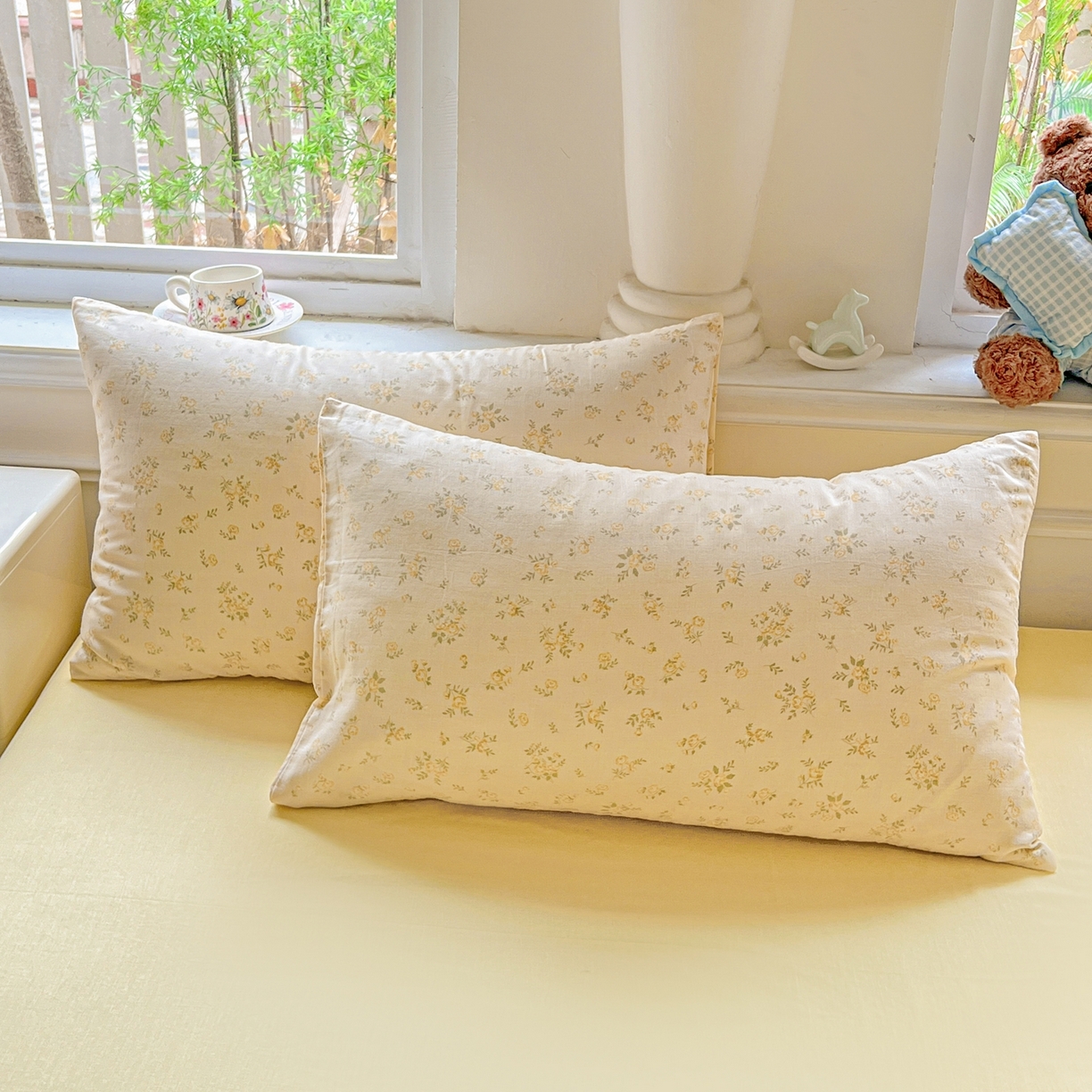 91家纺网 家纺一手货源 找家纺 一比一家纺 2025新款全棉双层纱四件套 小晴天