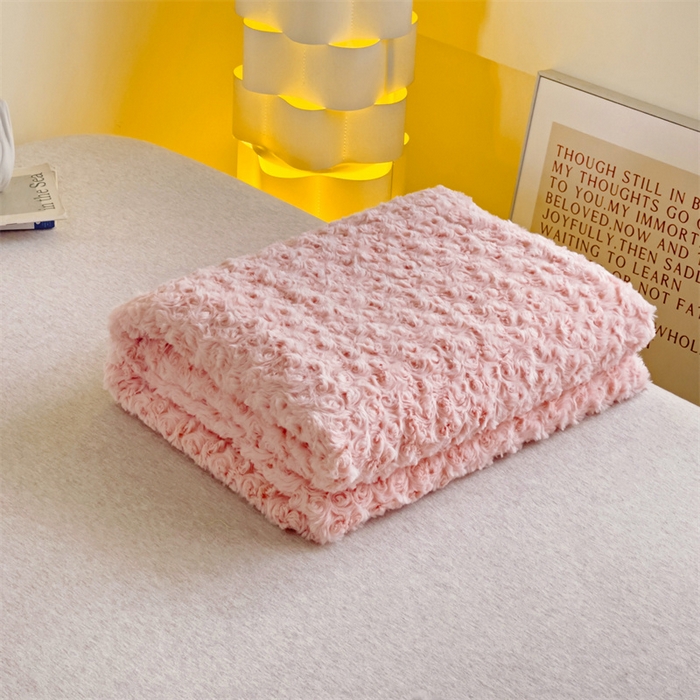 91家纺网 家纺一手货源 找家纺 名兮家居 2025新款立体加厚仿兔绒床单床笠单件 玫瑰-粉