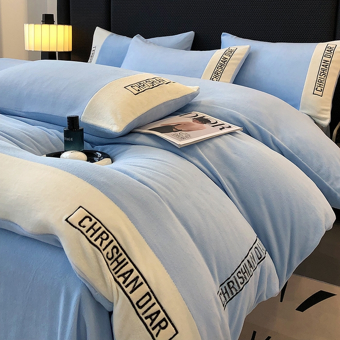 91家纺网 家纺一手货源 找家纺 （总）懒猫家纺 2025新款刺绣牛奶绒四件套-妮可