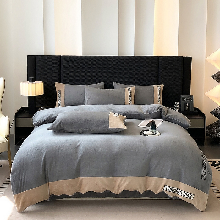 91家纺网 家纺一手货源 找家纺 （总）懒猫家纺 2025新款刺绣牛奶绒四件套-妮可