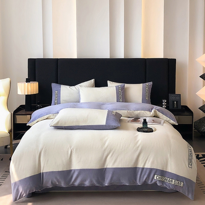 91家纺网 家纺一手货源 找家纺 （总）懒猫家纺 2025新款刺绣牛奶绒四件套-妮可