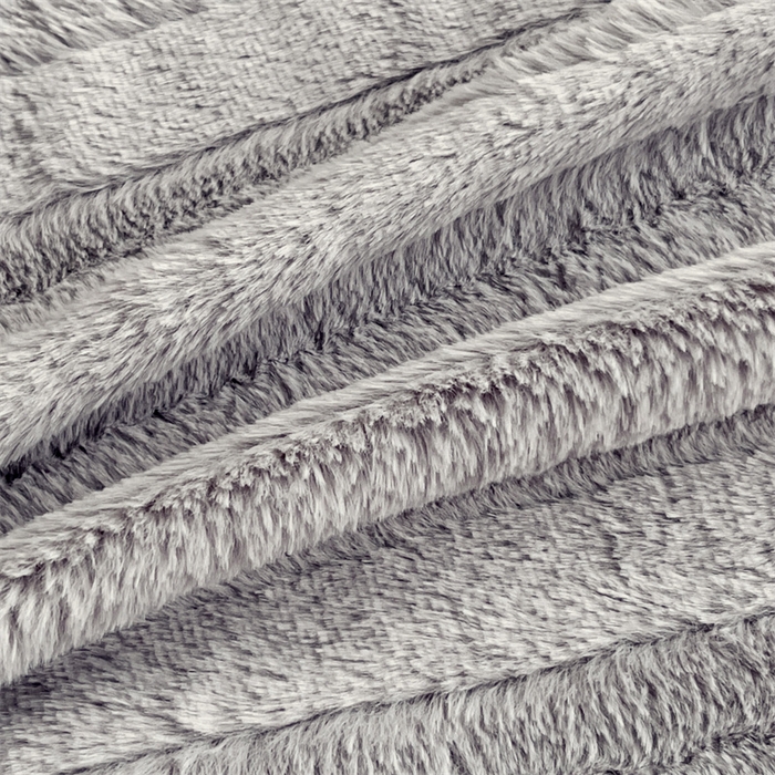 91家纺网 家纺一手货源 找家纺 名兮家居 2025新款立体加厚仿兔绒床单床笠单件 条纹-灰