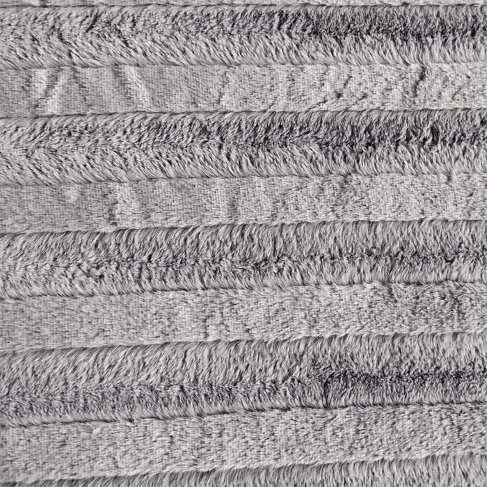 91家纺网 家纺一手货源 找家纺 名兮家居 2025新款立体加厚仿兔绒床单床笠单件 条纹-灰