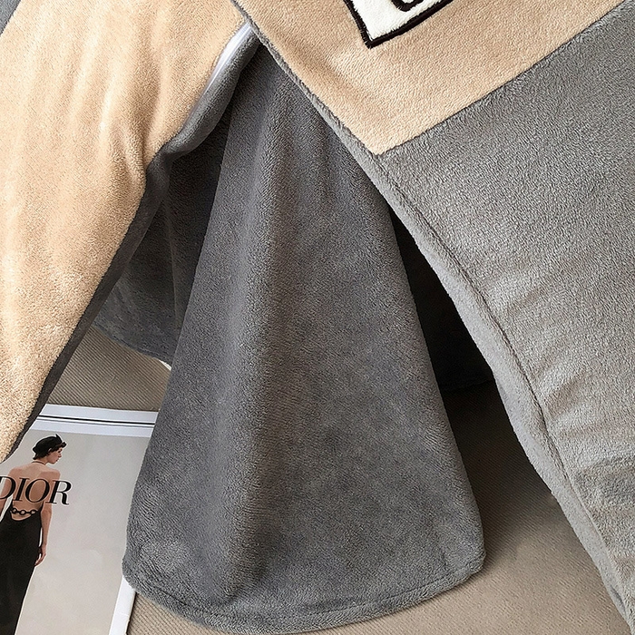 91家纺网 家纺一手货源 找家纺 懒猫家纺 2025新款刺绣牛奶绒四件套-妮可 落日-咖