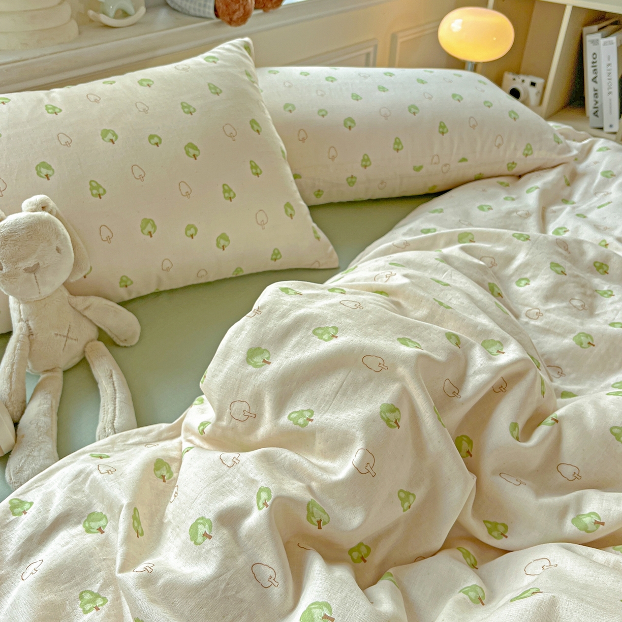 91家纺网 家纺一手货源 找家纺 一比一家纺 2025新款全棉双层纱四件套 仲夏