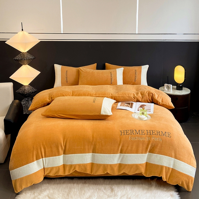 91家纺网 家纺一手货源 找家纺 （总）懒猫家纺 2025新款牛奶绒刺绣四件套-凯莉