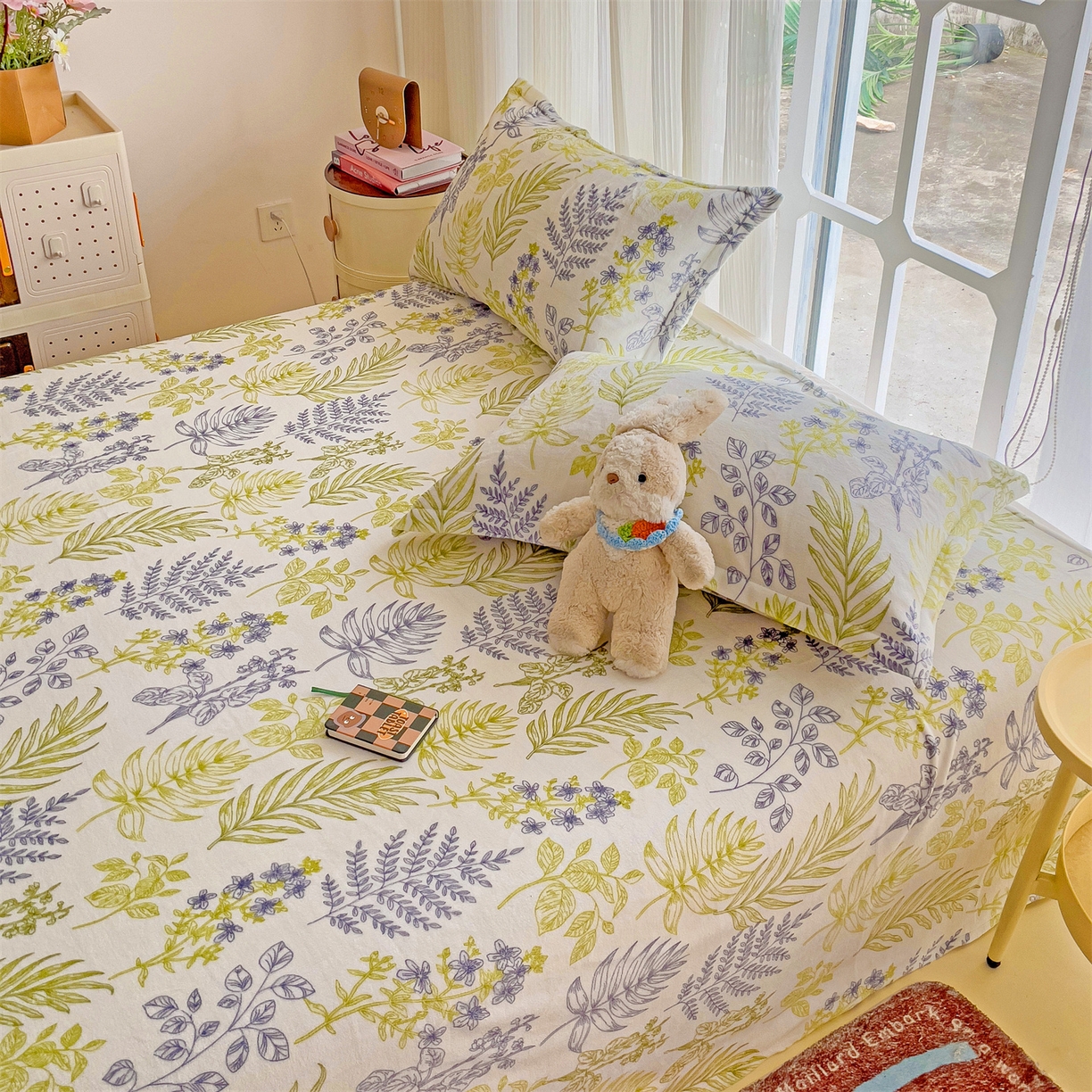 91家纺网 家纺一手货源 找家纺 名兮家居 2025新款高克重牛奶绒印花枕套枕套单件 清新物语