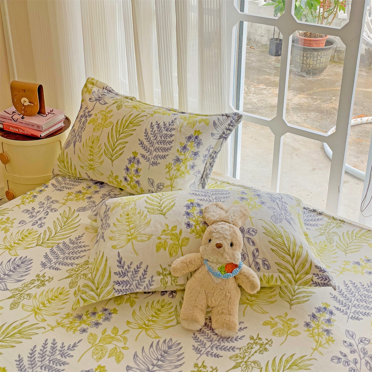 91家纺网 家纺一手货源 找家纺 名兮家居 2025新款高克重牛奶绒印花枕套枕套单件 清新物语