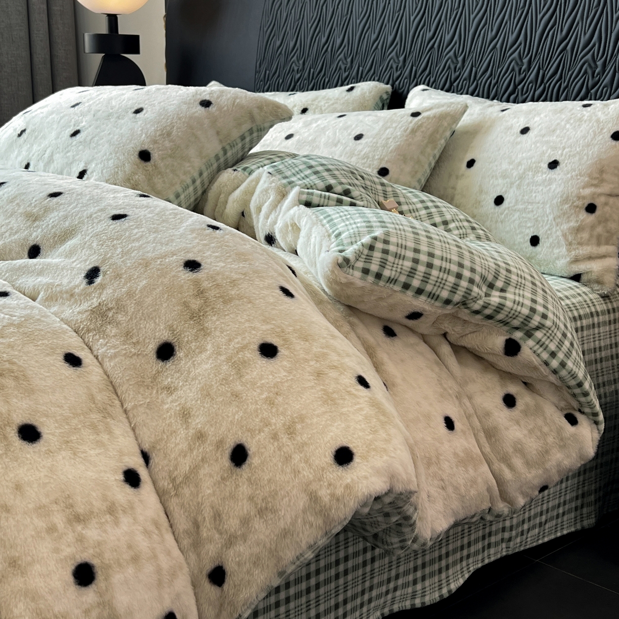 二八年华 2025新款加厚兔绒四件套 绿色