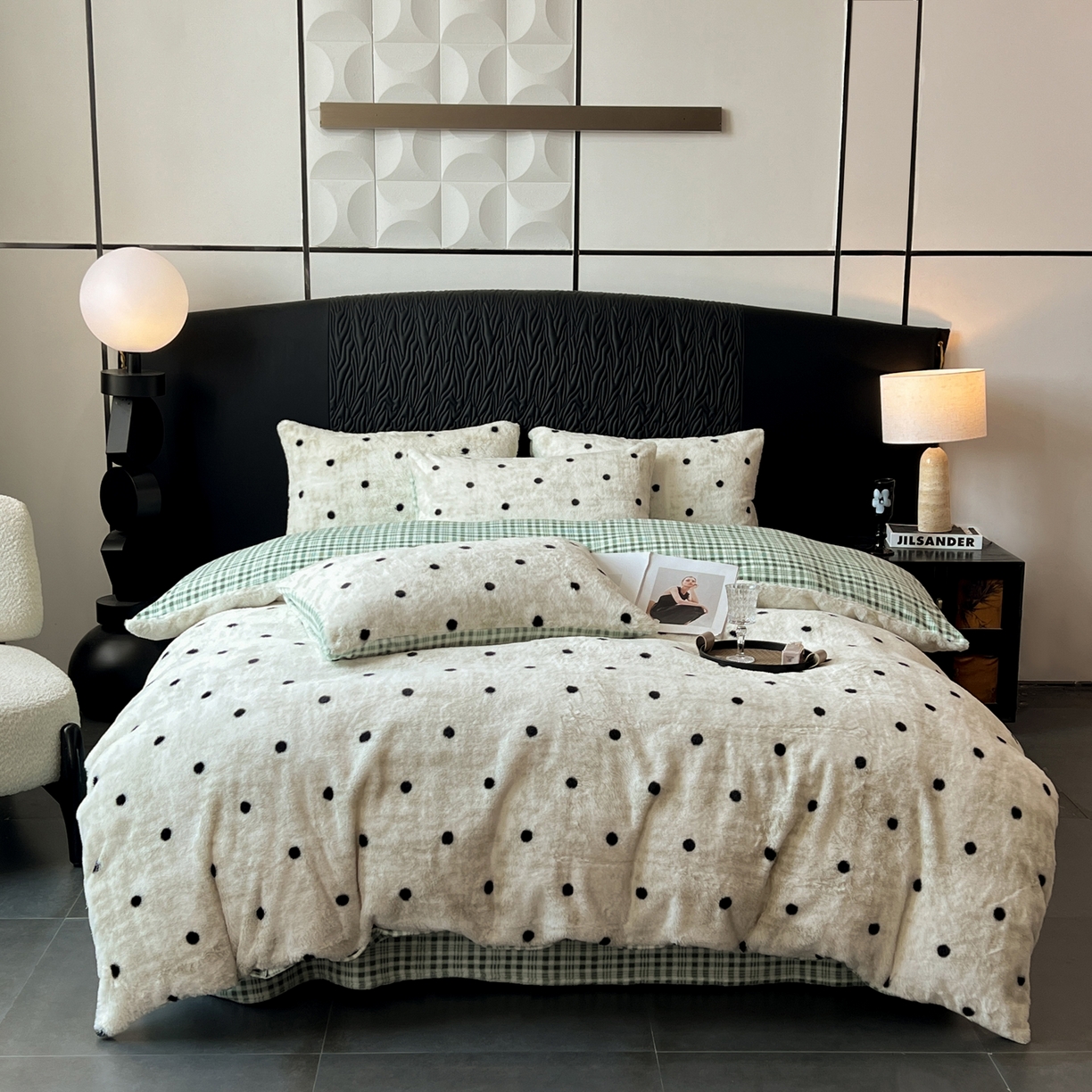 91家纺网 家纺一手货源 找家纺 二八年华 2025新款加厚兔绒四件套 绿色