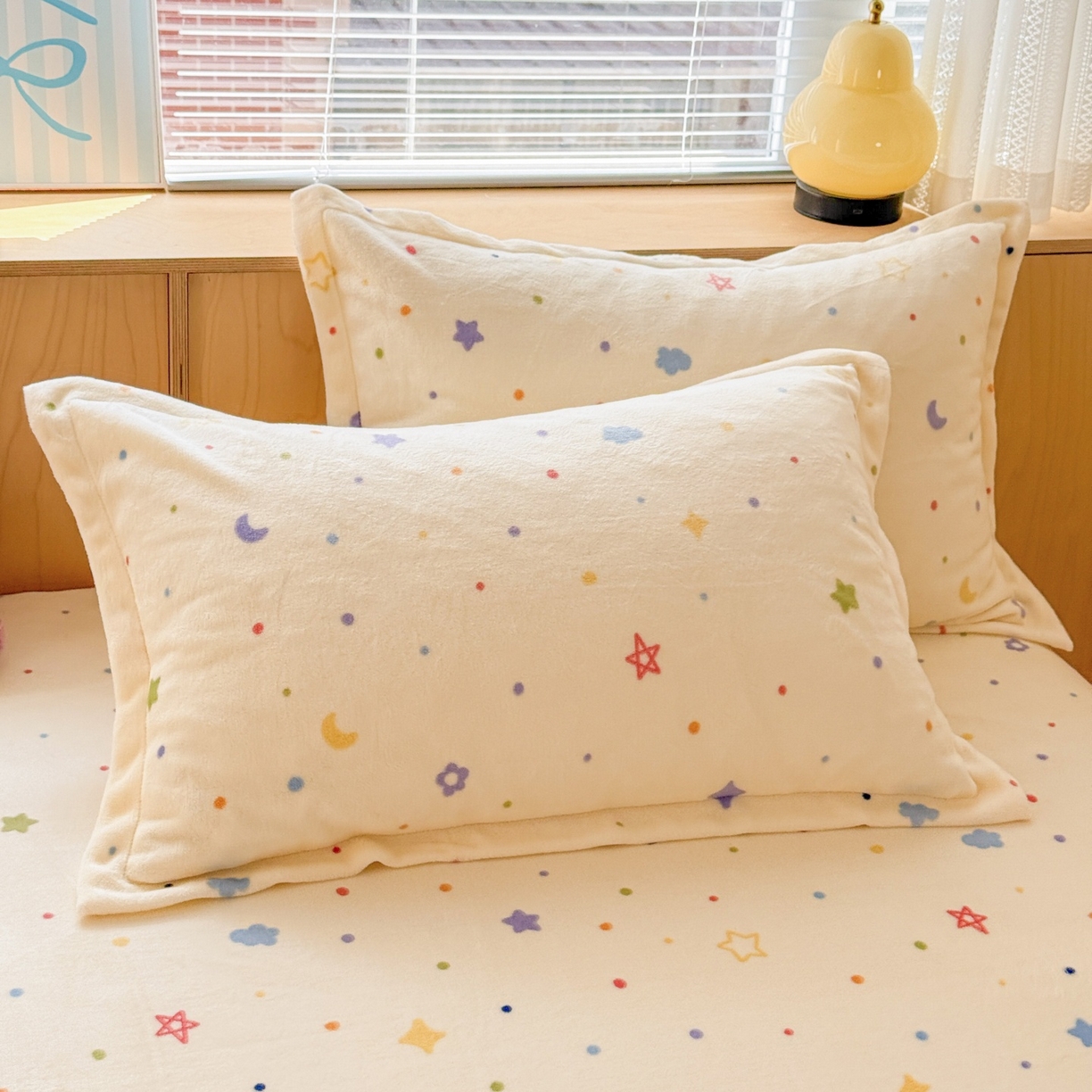 名兮家居 2025新款高克重牛奶绒印花枕套枕套单件 童话星空