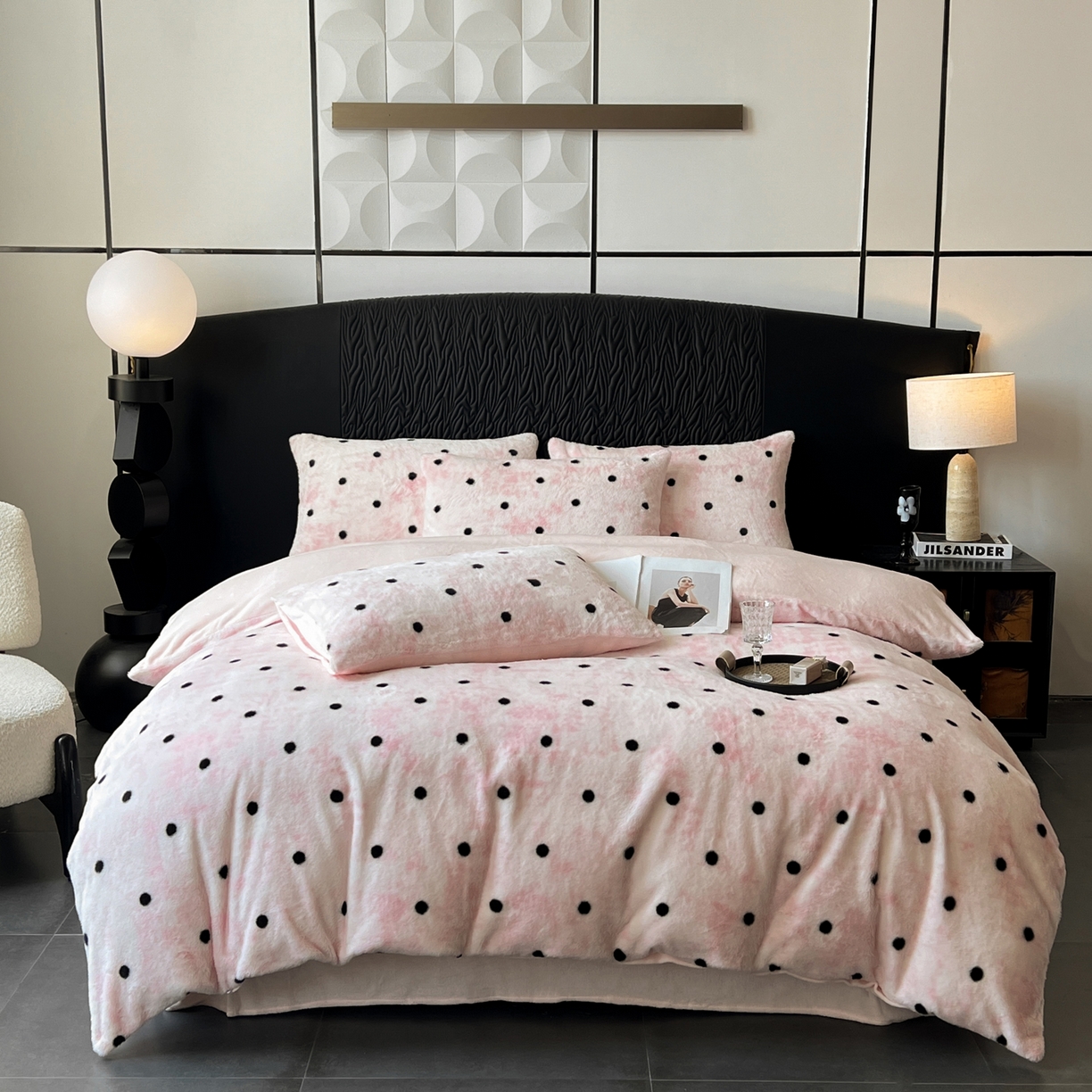 91家纺网 家纺一手货源 找家纺 二八年华 2025新款加厚兔绒四件套 粉色