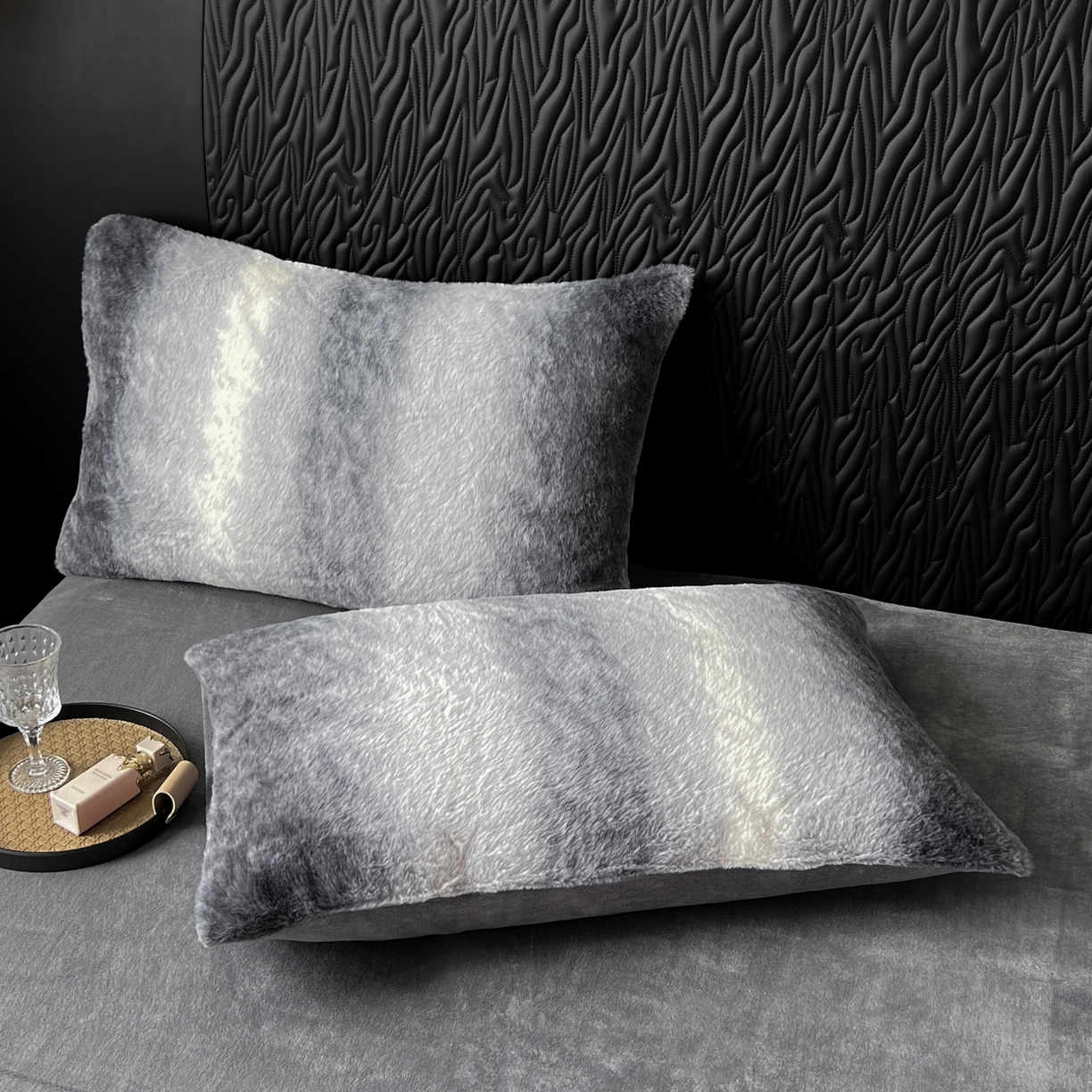 91家纺网 家纺一手货源 找家纺 二八年华 2025新款加厚兔绒四件套 灰色