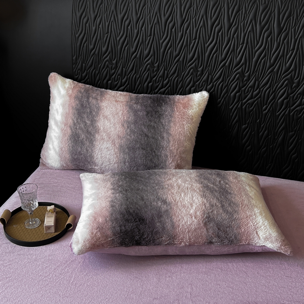 91家纺网 家纺一手货源 找家纺 二八年华 2025新款加厚兔绒四件套 紫色