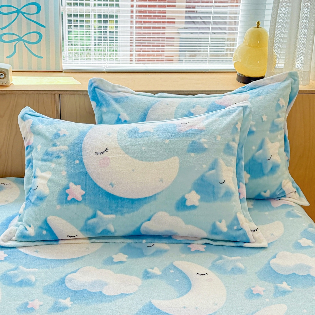 名兮家居 2025新款高克重牛奶绒印花枕套枕套单件 星月传奇