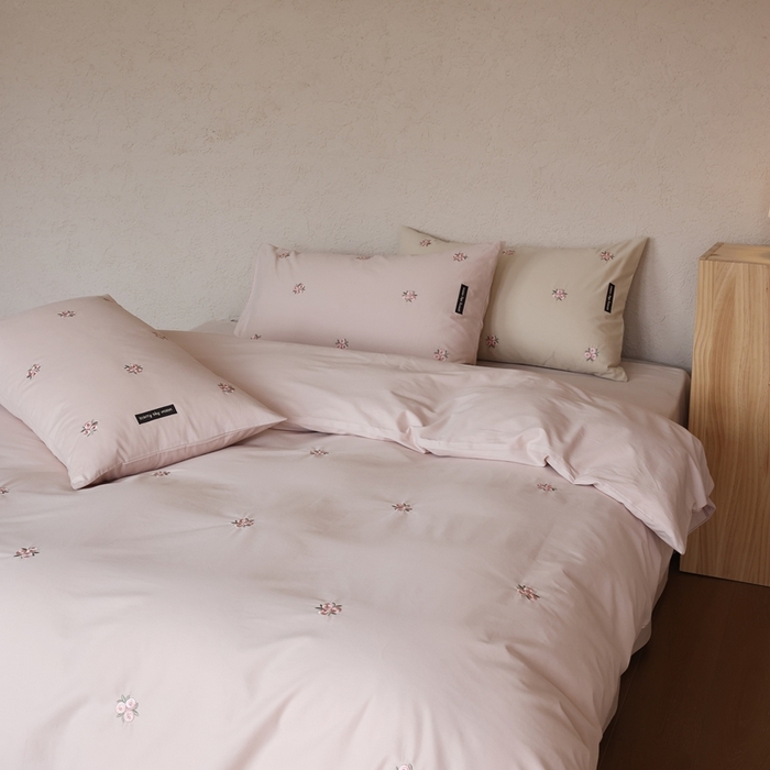 初拾 2025新款100s全棉纯棉磨毛四件套—玫瑰少女 玫瑰少女-樱花粉