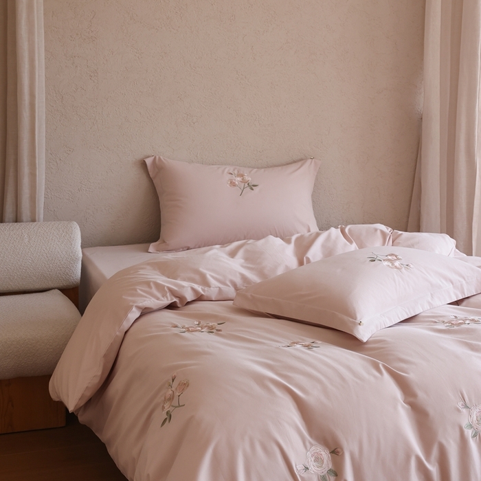 91家纺网 家纺一手货源 找家纺 初拾 2025新款100s全棉纯棉磨毛四件套—百利甜 百利甜-樱花粉