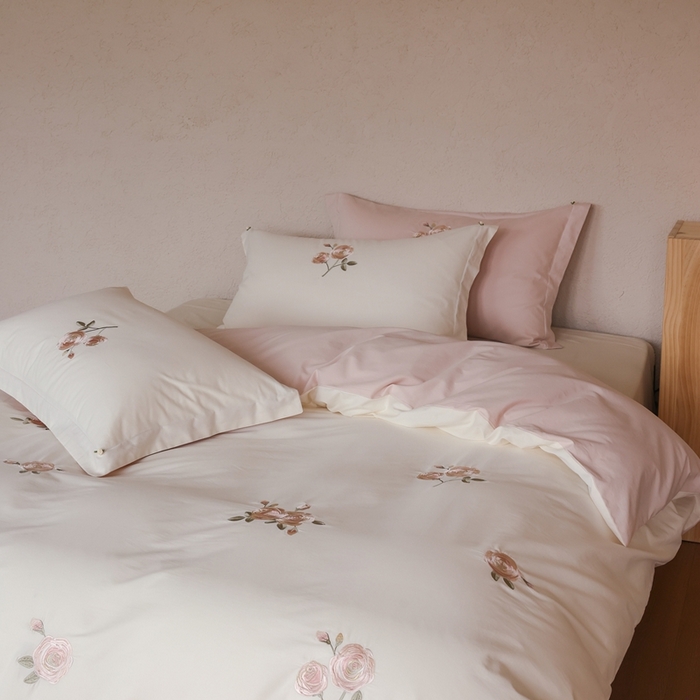 91家纺网 家纺一手货源 找家纺 初拾 2025新款100s全棉纯棉磨毛四件套—百利甜 百利甜-云朵白