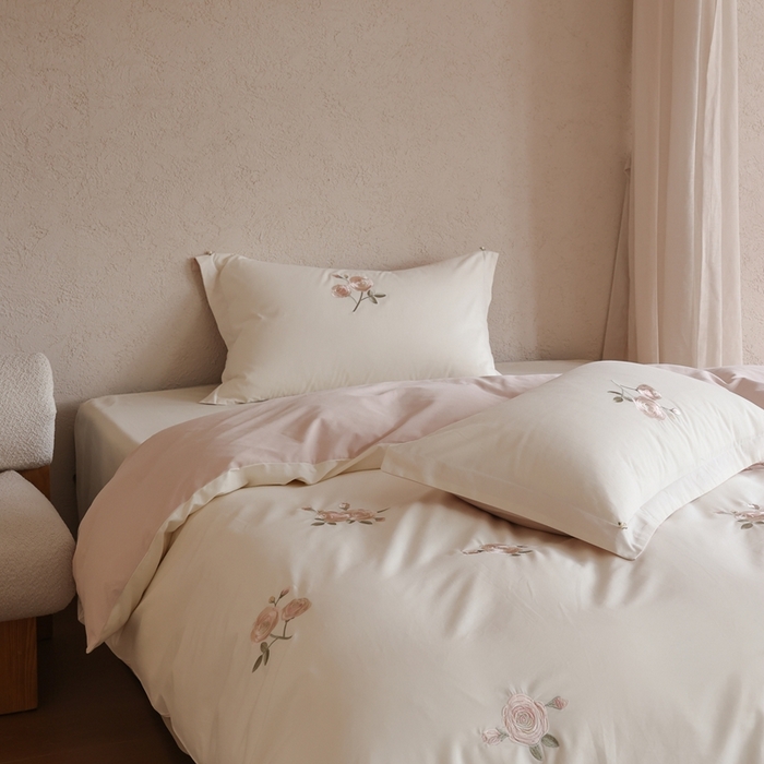 91家纺网 家纺一手货源 找家纺 初拾 2025新款100s全棉纯棉磨毛四件套—百利甜 百利甜-云朵白