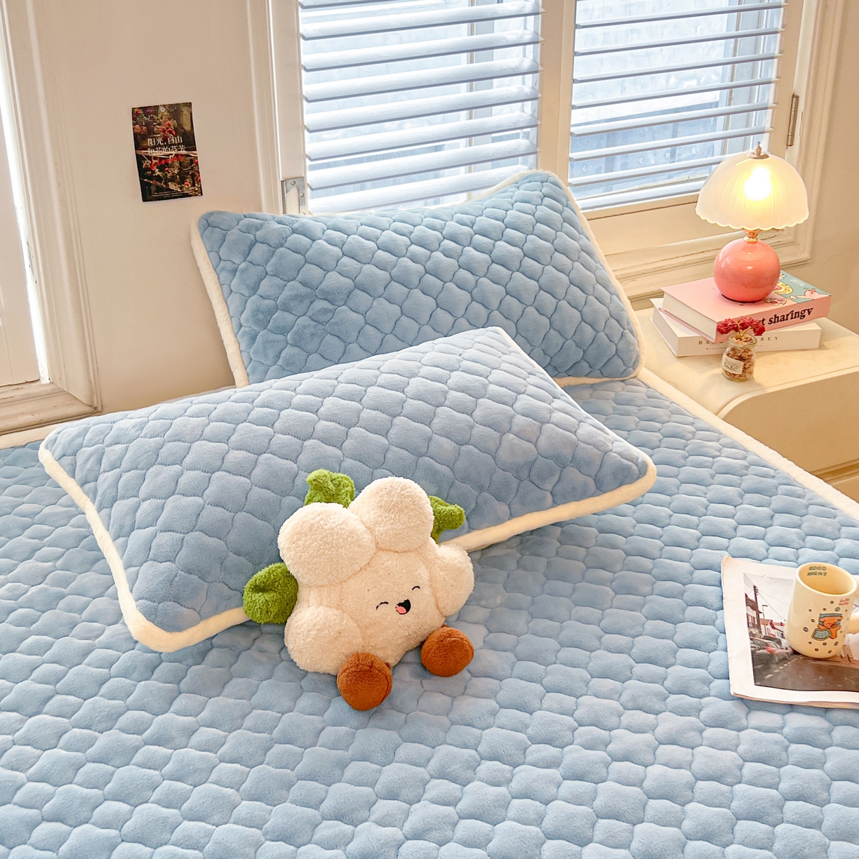 91家纺网 家纺一手货源 找家纺 （总）喜居-2025新款纯色牛奶绒床褥垫床垫