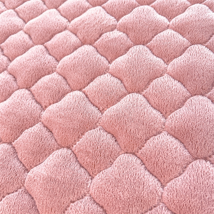 91家纺网 家纺一手货源 找家纺 喜居-2025新款纯色牛奶绒床褥垫床垫 豆沙粉