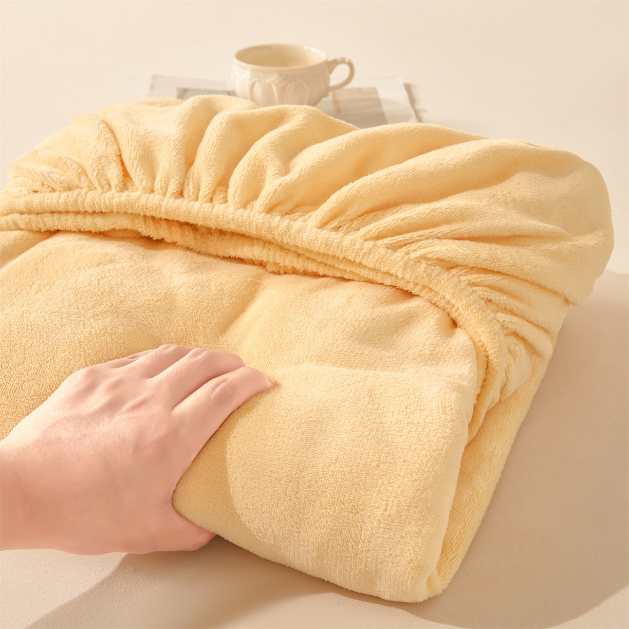 91家纺网 家纺一手货源 找家纺 （总）优眠坊 2025新款单层高克重牛奶绒纯色床笠