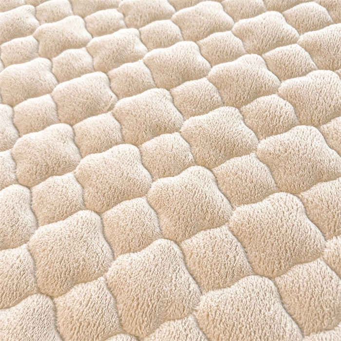 91家纺网 家纺一手货源 找家纺 喜居-2025新款纯色牛奶绒床褥垫床垫 奶咖