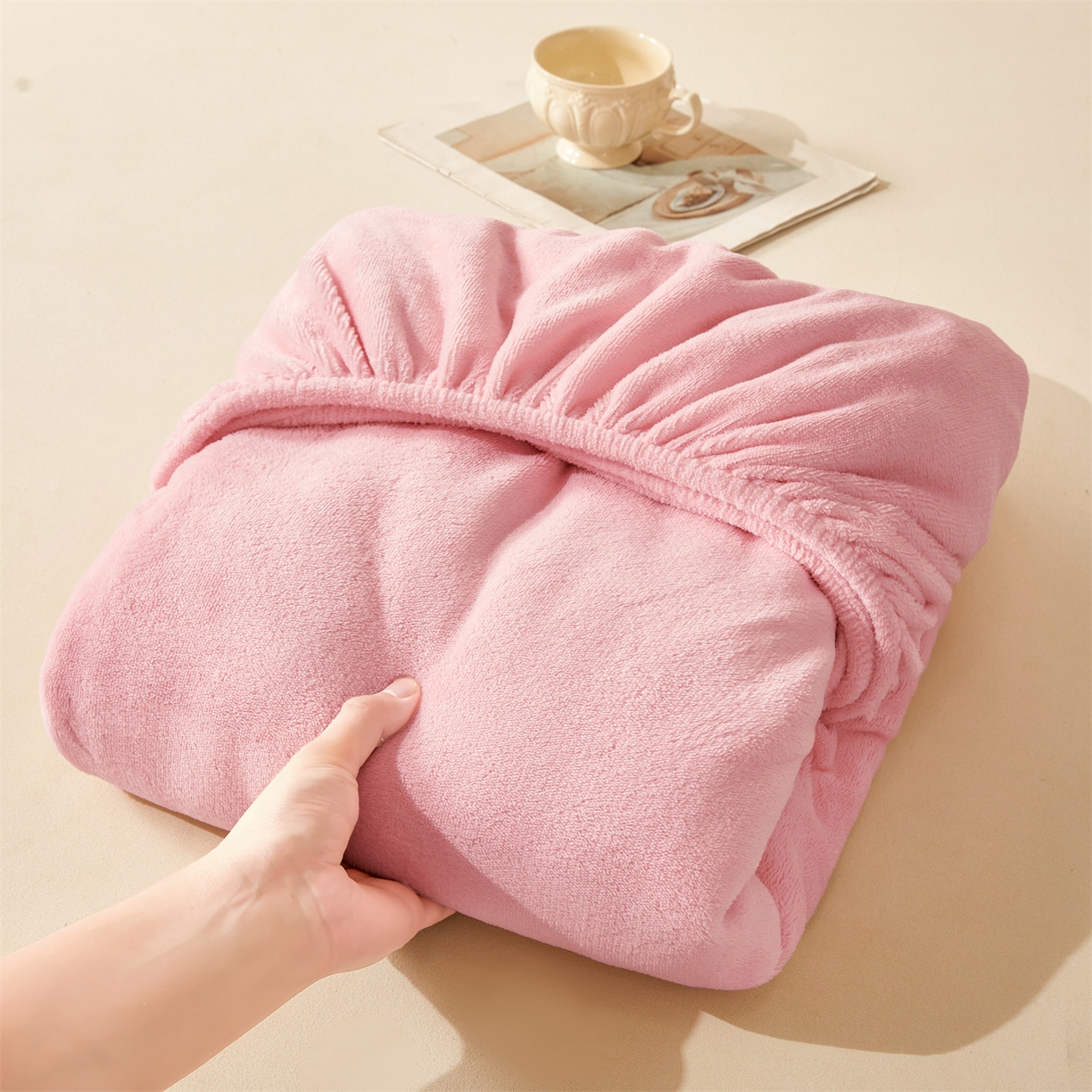 91家纺网 家纺一手货源 找家纺 （总）优眠坊 2025新款单层高克重牛奶绒纯色床笠