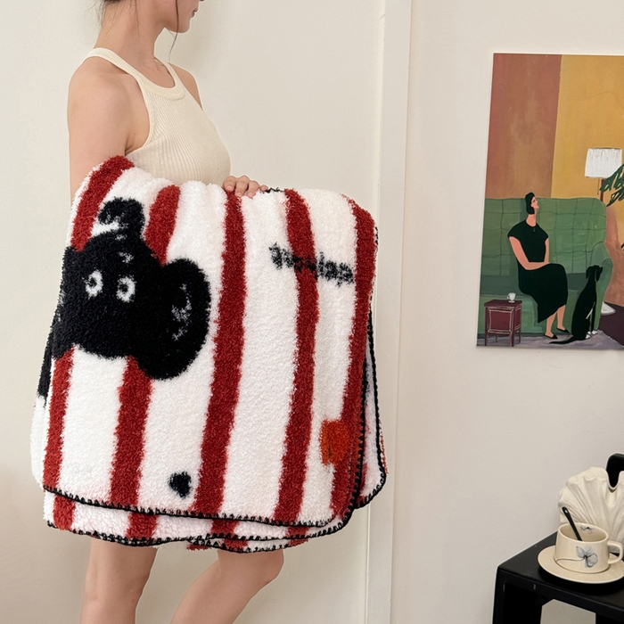 91家纺网 家纺一手货源 找家纺 佰亿莱 2026新款卡通萌趣半边绒毛毯 吉象如意