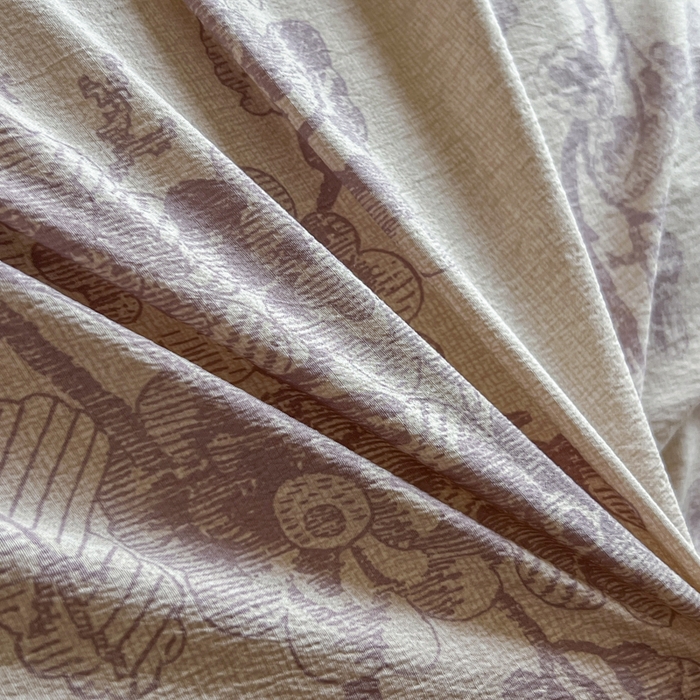 91家纺网 家纺一手货源 找家纺 艺玲家纺 2025新款加厚高克重原麻复古风亚麻印花四件套 繁华入梦