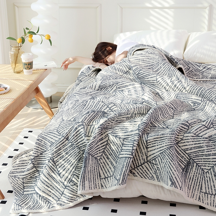 91家纺网 家纺一手货源 找家纺 朴尔家纺-毛巾被 2024新品全棉水洗预缩加厚六层纱布毛巾被 炫动时光