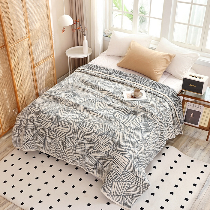 朴尔家纺-毛巾被 2024新品全棉水洗预缩加厚六层纱布毛巾被 炫动时光