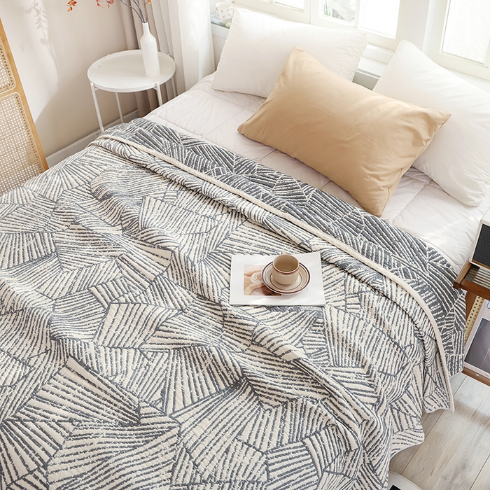 91家纺网 家纺一手货源 找家纺 朴尔家纺-毛巾被 2024新品全棉水洗预缩加厚六层纱布毛巾被 炫动时光