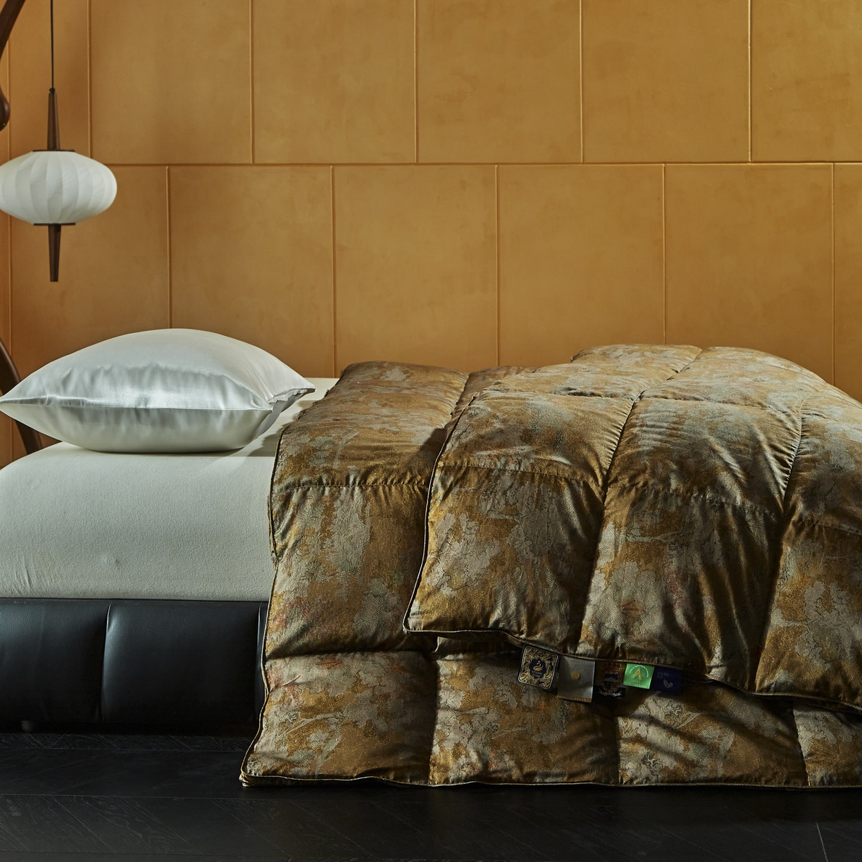 91家纺网 家纺一手货源 找家纺 （总）暖羽屋羽绒馆 2025新款水墨 羽绒被子 95白鹅绒丝被芯  古典中国风 加厚羽毛被2米婚庆