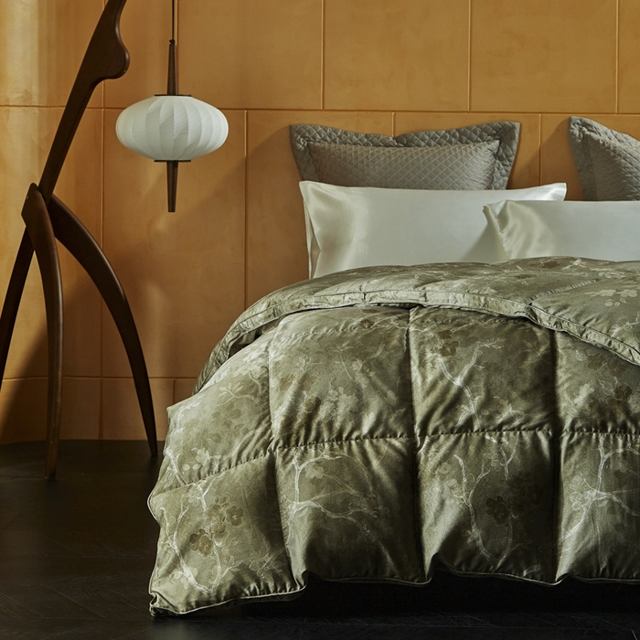 91家纺网 家纺一手货源 找家纺 暖羽屋羽绒馆 2025新款水墨 羽绒被子 95白鹅绒丝被芯  古典中国风 加厚羽毛被2米婚庆 X 水墨江南