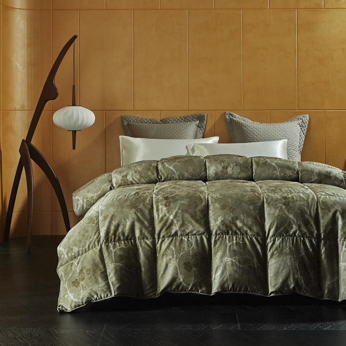 91家纺网 家纺一手货源 找家纺 暖羽屋羽绒馆 2025新款水墨 羽绒被子 95白鹅绒丝被芯  古典中国风 加厚羽毛被2米婚庆 X 水墨江南