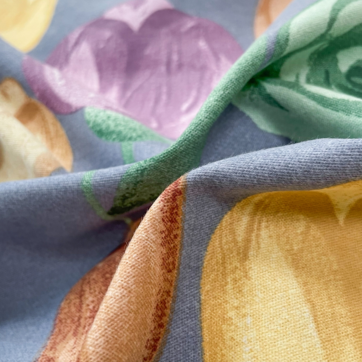 91家纺网 家纺一手货源 找家纺 洁柔直播新款全棉磨毛喷气印花四件套加厚纯棉三件套（一字绣工艺款） 富贵花园