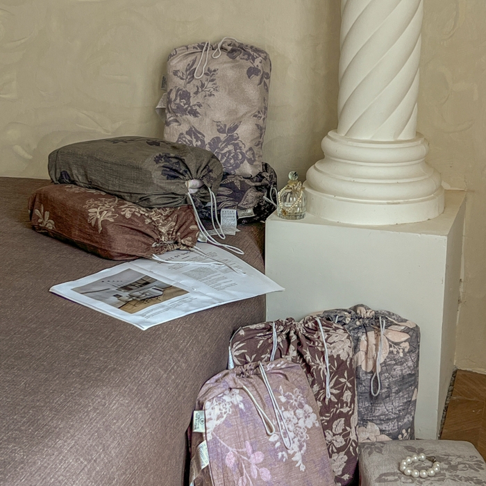 91家纺网 家纺一手货源 找家纺 艺玲家纺 2025新款加厚高克重原麻复古风亚麻印花四件套 组合图仅供参考不可下单