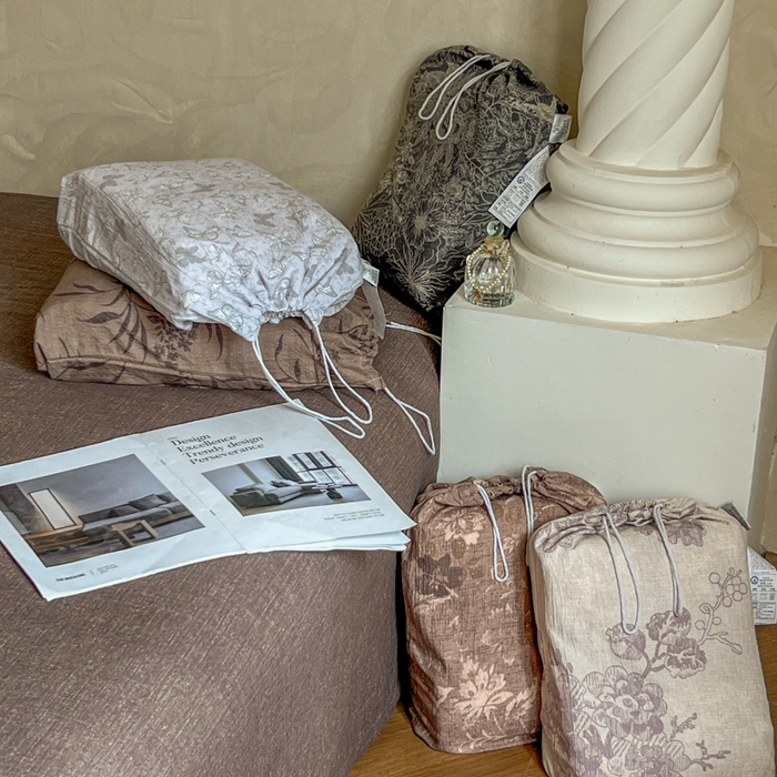 91家纺网 家纺一手货源 找家纺 艺玲家纺 2025新款加厚高克重原麻复古风亚麻印花四件套 组合图仅供参考不可下单