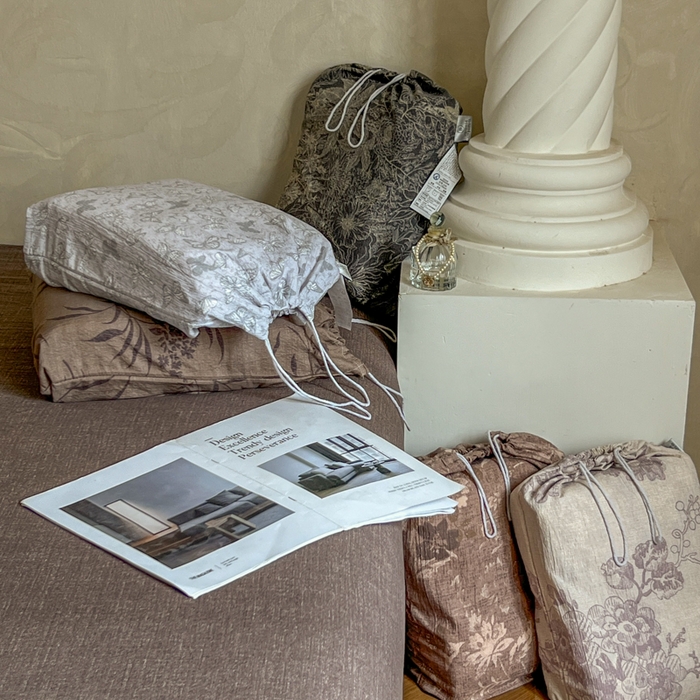 91家纺网 家纺一手货源 找家纺 艺玲家纺 2025新款加厚高克重原麻复古风亚麻印花四件套 组合图仅供参考不可下单