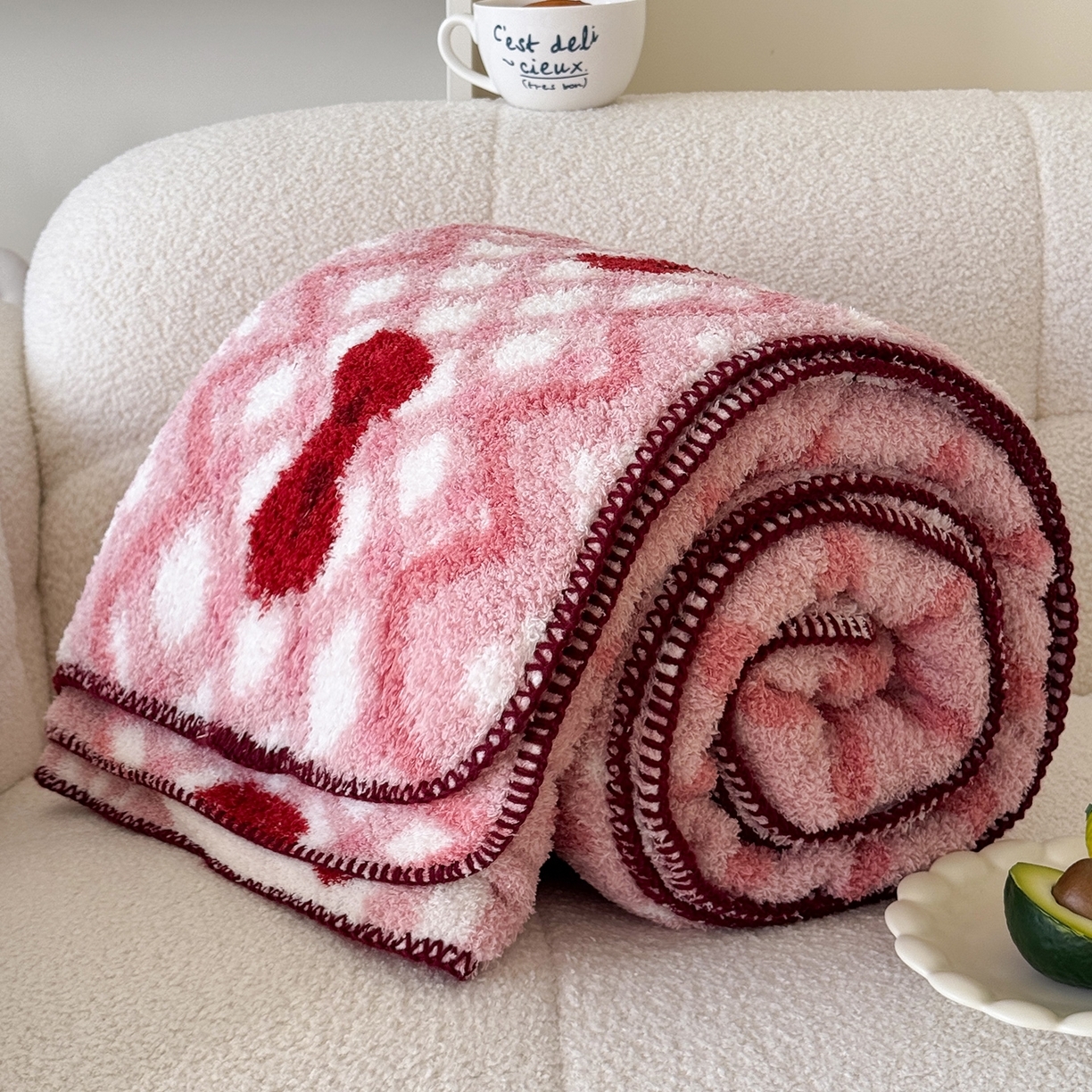 91家纺网 家纺一手货源 找家纺 （总）舒隅家纺 2025新款A类卡通休闲半边绒三角针毛毯