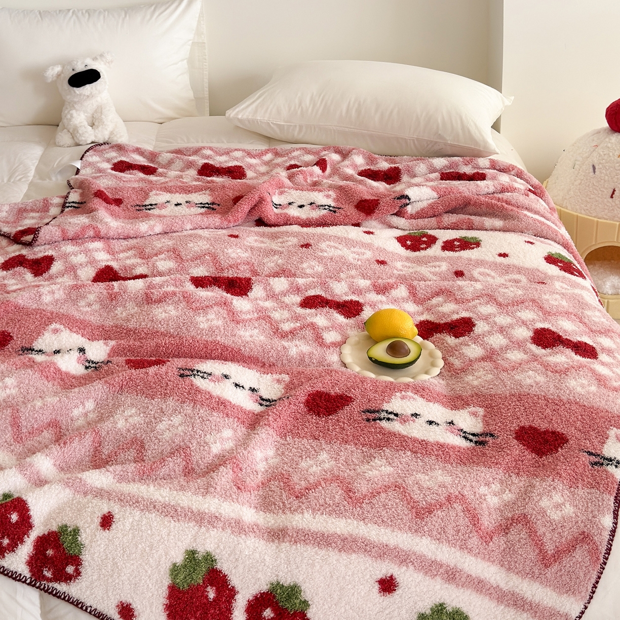 91家纺网 家纺一手货源 找家纺 （总）舒隅家纺 2025新款A类卡通休闲半边绒三角针毛毯