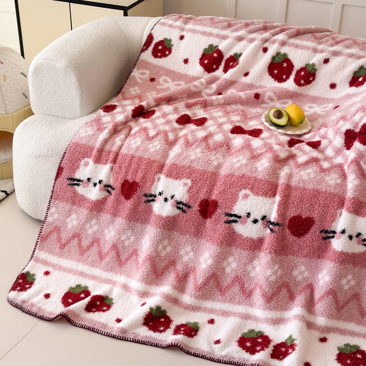 91家纺网 家纺一手货源 找家纺 （总）舒隅家纺 2025新款A类卡通休闲半边绒三角针毛毯